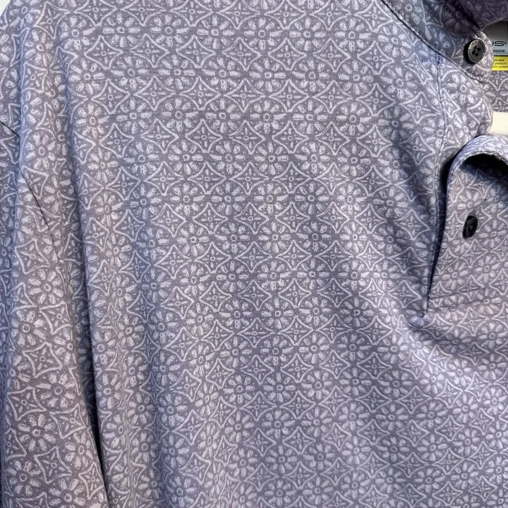 Jack Nicklaus Geo Print Polo Shirt Men's XL‎ Golf Apparel Lavender Purple